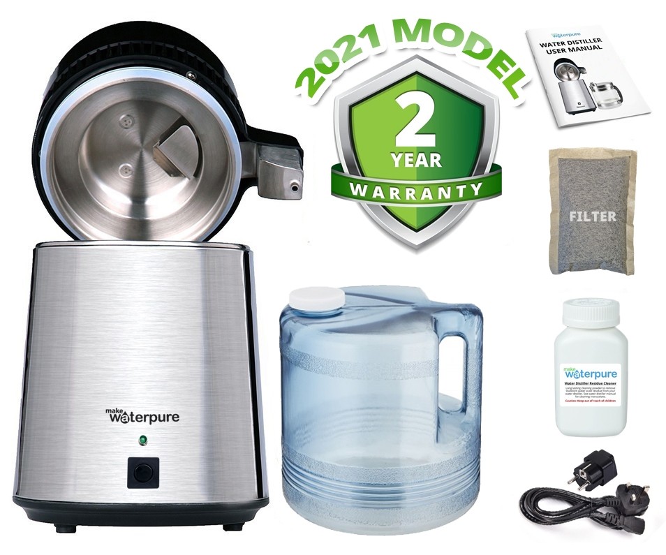 Stainless Steel Water Distiller with Polycarbonate Jug